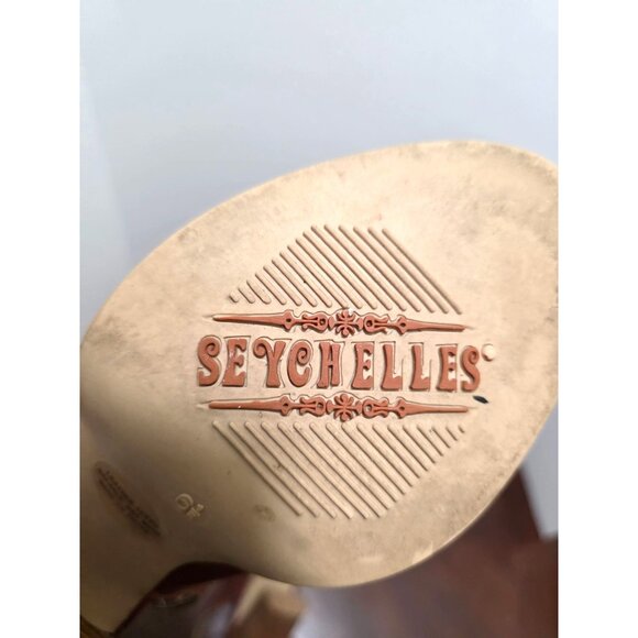 Seychelles Brown Studded Leather High Heel Sandals Size 6.5 Adjustable Strap - Picture 9 of 10